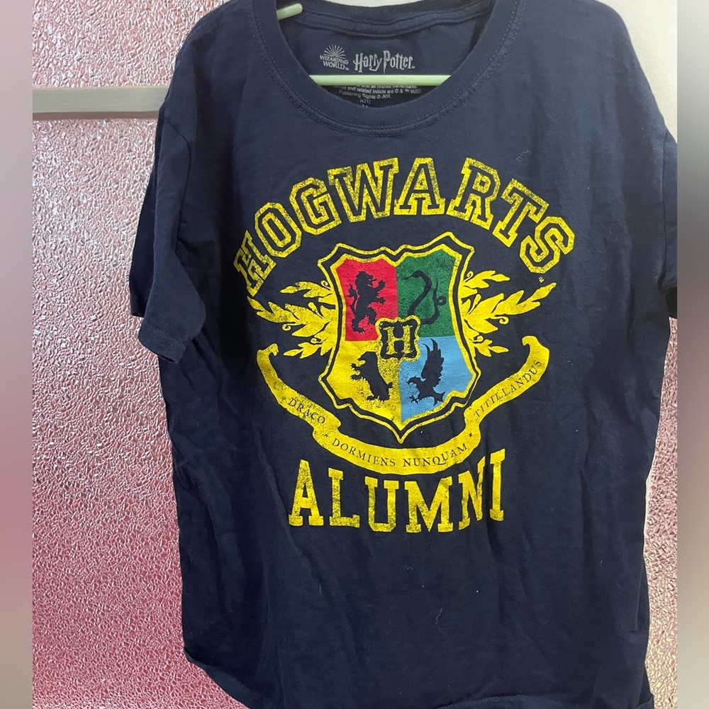 Warner Bros. Hogwarts Alumni Kids T-Shirt - Dark Blue and Yellow